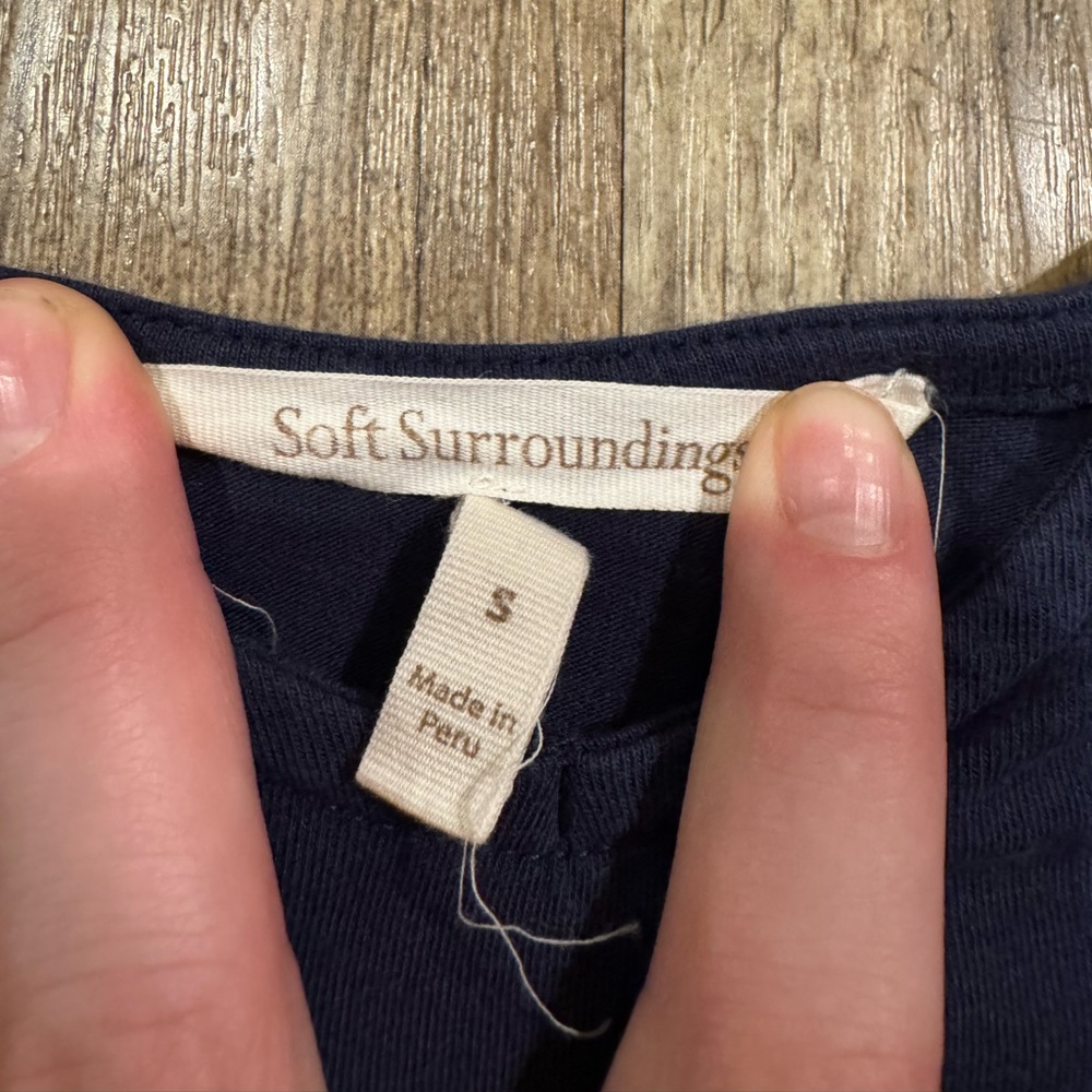 Soft Surroundings Deep Blue Basic Tank Top Small V Neck - Picture 2 of 3